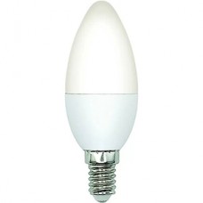 Лампа LED E14/C37 свеча,  6W, 6500K, 600Лм, VOLPE [LED-C37-6W/6500K/E14/FR/SLS]