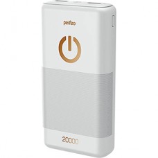 Внешняя батарея Perfeo PF-4299, 20000mAh + microUSB/in microUSB/out, USB 1A, 2.1A White
