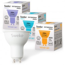 Лампа LED GU10/MR16 софит, 10W, 6500K, 930Лм, Sweko [42LED-PAR16-10W-230-6500K-GU10]