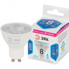 Лампа LED GU10/MR16 софит,  8W, 4000K, 650Лм, ЭРА [LED Lense MR16-8W-840-GU10]