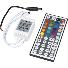 Контроллер ленты LED RGB 12/24В, 3*2А, ИК пульт 44кн [4L-RGB-IR44B-6A-12V]