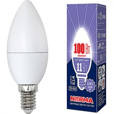 Лампа LED E14/C37 свеча, 11W, 6500K, 900Лм, VOLPE [LED-C37-11W-DW-E14-FR-NR]