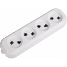 Колодка 4 розетки  6А/1,3кВт без заземления, REXANT [11-8715]