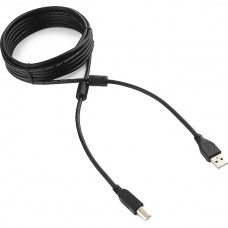 Кабель USB2.0 AM - BM, 4.5м, экран, ферр. фильтры, Cablexpert [CCF2-USB2-AMBM-15] черный