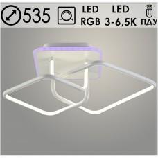 Люстра LED  88W, ПДУ 3000-6500K+RGB, акрил, 535*420*165, Росток [DK6008/2 WH] белый