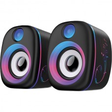 Колонки SmartBuy RHAPSODY, 2х3 Вт, RGB-подсветка, черная [SBA-4800]