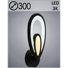 Бра LED 32W, 3000K, 300*165*45, планка, Росток [MX10024/1 BK] черный