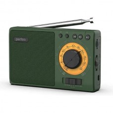 Радиоприемник 3-in-1, FM, MP3, USB, Perfeo ЗАРЯ [i10/PF_C3278] зеленый