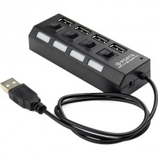 Концентратор USB 2.0 GEMBIRD UHB-243-AD, 4 порта, c подсветкой и выключателями