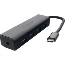 Концентратор USB 3.0 GEMBIRD UHB-C364, 4 порта, кабель 15см Type-C, с доп питанием