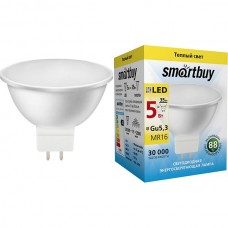 Лампа LED GU5.3/MR16 софит,  5W, 3000K, 400Лм, Smartbuy [SBL-GU5_3-05-30K-N]