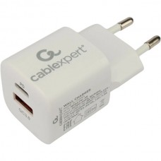 Зарядное устройство Cablexpert, USB+Type-C, QC3.0+PD20W [MP3A-PC-46] белый