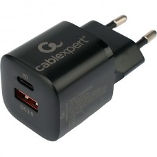 Зарядное устройство Cablexpert, USB+Type-C, QC3.0+PD20W [MP3A-PC-47] черный