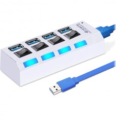 Концентратор USB 3.0 SmartBuy, 4 порта, белый [SBHA-7304-W]