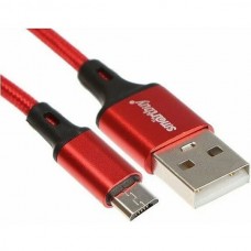 Кабель USB - microUSB, 2.0м, 3А, SmartBuy [iK-22-S14rb] красный/черный