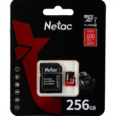 Карта памяти Micro SDXC 256Gb Netac P500 Extreme Pro Class 10 с адаптером UHS-I [NT02P500PRO-256G-R]