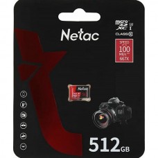 Карта памяти Micro SDXC 512Gb Netac P500 Extreme Pro Class 10 бе адаптера UHS-I [NT02P500PRO-512G-S]