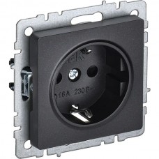 Розетка с/у 2P+E 16A, IP20, IEK BRITE [BR-R11-16-K02] черный