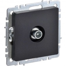 Розетка с/у TV проходная, IP20, IEK BRITE [BR-A10-P-K02] черный