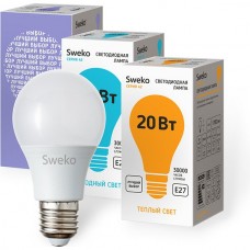 Лампа LED E27/A60 груша, 20W, 6500K, 1700Лм, Sweko [42LED-A60-20W-230-6500K-E27]