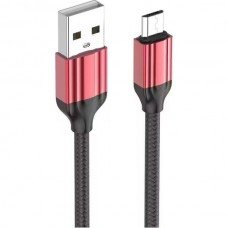 Кабель USB - microUSB, 1.0м, 2.4А, LDNIO LS431 [LD_B4632] медь, 86 жил, нейлоновая оплетка, красный