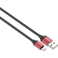 Кабель USB - Lightning, 2.0м, 2.4А, LDNIO LS432 [LD_B4569] медь, 120 жил, нейлоновая оплетка, красны