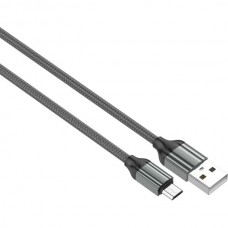 Кабель USB - microUSB, 2.0м, 2.4А, LDNIO LS432 [LD_B4571] медь, 120 жил, нейлоновая оплетка, серый