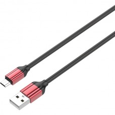 Кабель USB - microUSB, 2.0м, 2.4А, LDNIO LS432 [LD_B4568] медь, 120 жил, нейлоновая оплетка, красный