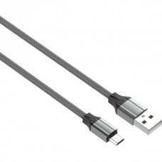 Кабель USB - microUSB, 1.0м, 2.4А, LDNIO LS441 [LD_B4485] медь, 86 жил, серый