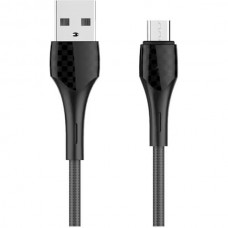 Кабель USB - microUSB, 1.0м, 2.4А, LDNIO LS521 [LD_B4530] медь, 86 жил, LED подсветка, серый