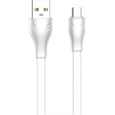 Кабель USB - microUSB, 2.0м, 2.1А, LDNIO LS552 [LD_C3830] медь, 86 жил, ПВХ, плоский, белый