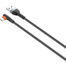 Кабель USB - microUSB, 1.0м, 2.4А, LDNIO LS561 [LD_C3800] медь, 86 жил, угловой коннектор, нейлон