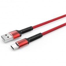 Кабель USB - Type-C, 1.0м, 2.4А, LDNIO LS63 [LD_B4462] медь, 86 жил, нейлон, красный