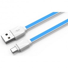 Кабель USB - microUSB, 1.0м, 2.1А, LDNIO XS-07 [LD_B4532] медь, 60 жил, PVC, плоский, синий