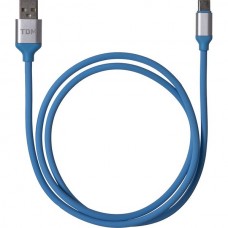 Кабель USB - Type-C, 1.0м, 2А, TDM ДК 17 [SQ1810-0317] силиконовая оплетка, голубой