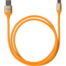 Кабель USB - Type-C, 1.0м, 2А, TDM ДК 14 [SQ1810-0314] силиконовая оплетка, оранжевый