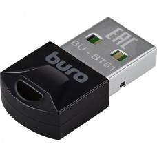 Адаптер USB Bluetooth BURO BU-BT51, до 20 метров, ver 5.1+EDR class 1.5 черный