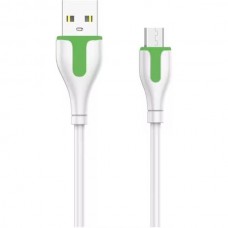 Кабель USB - microUSB, 1.0м, 2.1А, LDNIO LS571 [LD_C3812] медь, 60 жил, White&Green