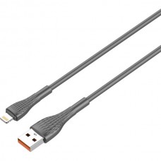 Кабель USB - Lightning, 2.0м, 30W, LDNIO LS672 [LD_C3850] медь, 120 жил, силиконовая оплетка, Gray