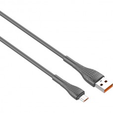 Кабель USB - microUSB, 2.0м, 30W, LDNIO LS672 [LD_C3849] медь, 120 жил, силиконовая оплетка, Gray