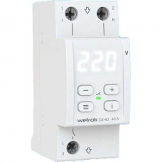 Реле напряжения 1-фазное, 40А, 8800ВА, 100–420В, Welrok [D2-40] белый индикатор