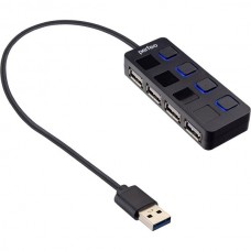 Концентратор USB 2.0 Perfeo PF-VI-H044, 4 порта, Black