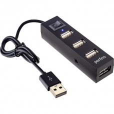 Концентратор USB 2.0 Perfeo PF-VI-H045, 4 порта, Black