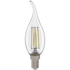 Лампа LED E14/C37 свеча на ветру, 12W, FILAMENT, 2700K, 910Лм, GL [GLDEN-CWS-12-230-E14-2700]