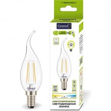 Лампа LED E14/C37 свеча на ветру, 10W, FILAMENT, 2700K, 770Лм, GL [GLDEN-CWS-10-230-E14-2700]