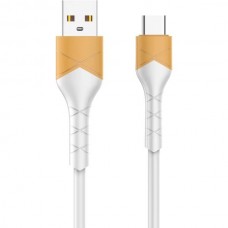 Кабель USB - Lightning, 2.0м, 30W, LDNIO LS802 [LD_B4582] медь, силиконовая оплетка, White