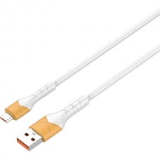 Кабель USB - microUSB, 2.0м, 30W, LDNIO LS802 [LD_B4581] медь, cиликоновая оплетка, White