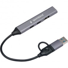 Концентратор USB 3.0 GEMBIRD UHB-C444, 4 порта, 2хType-C, 1хUSB 3.0, 1хUSB 2.0