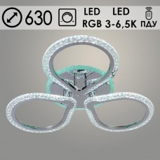 Люстра LED  78W, ПДУ 3000-6500K+RGB, акрил, 630*630*75, Росток [LI08422/3A PR CR] хром