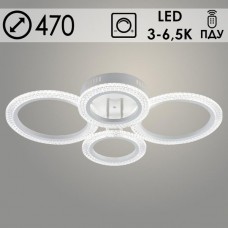 Люстра LED  54W, ПДУ 3000-6500K, акрил, 605*400*120, Росток [LI08488C/4 PR WT] белый